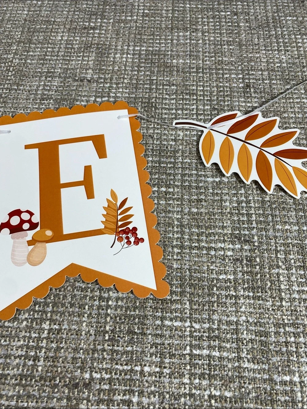 ONE Banner birthday Orange Ribbon Tassel Garland - Party Decoration nature fall